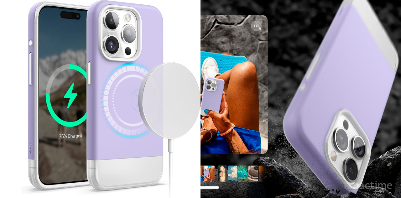 Фиолетовый чехол Elago GLIDE с прозрачными элементами для iPhone 15 Pro